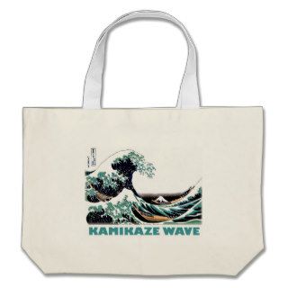 Kamikaze Wave ~ Vintage Japanese Art Tote Bags