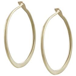 Goldfill 23 mm Flat Hoop Earrings Gold Overlay Earrings