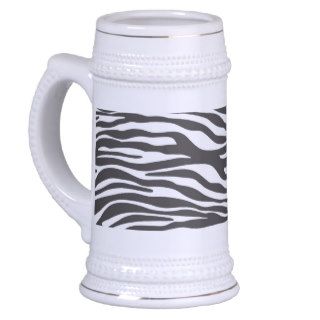 Animal Print, Zebra Stripes   Black White Mugs