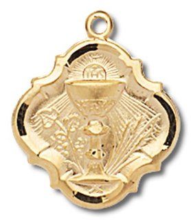 First Communion 14KT Gold Plate over Sterling Silver 3/4 Inch Pendant Jewelry