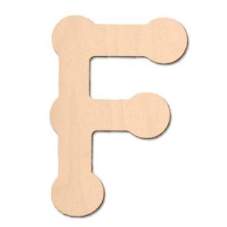 Design Craft MIllworks 8 in. Baltic Birch Bubble Wood Letter (F) 47041