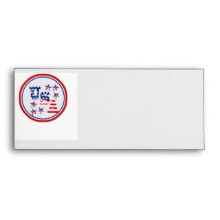 USA American Flag Text w/Red White & Blue Border Envelopes