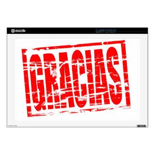 Gracias red rubber stamp effect skin for 17" laptop