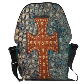 Cross on Alligator Leather Look Courier Bag
