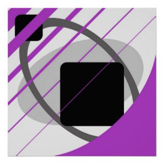 Abstract Purple Gray Off White Black AP0002 Poster
