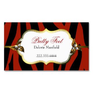Red and Black Zebra Print Business Card