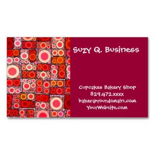 Cool Modern Circle Orange Red Mosaic Tile Business Card Templates
