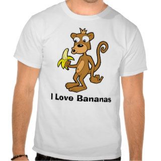 Monkey and Banana, I Love Bananas Shirt