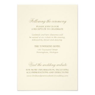 Wedding Information Card  Old Hollywood Glamour Personalized Invitations