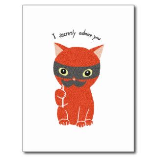 I secretly admire you Funny Cute Cat Postcard