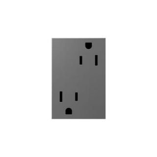 Legrand adorne 15 Amp Safety Zone Tamper Resistant Duplex Outlet with 3 Module   Magnesium ARTR153M4