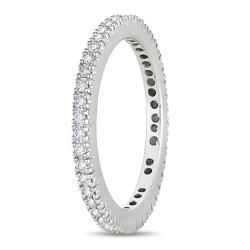 Miadora 10k White Gold 1/3ct TDW Diamond Stackable Eternity Ring (H I, I2 I3) Miadora Women's Wedding Bands
