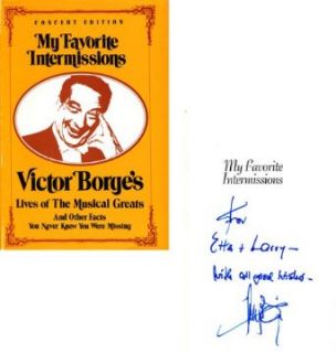 Victor Borge Autographed / Signed "My Favorite Intermissions" Book   Signed Documents Entertainment Collectibles