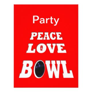 Peace Love Bowl Party Personalized Invitations