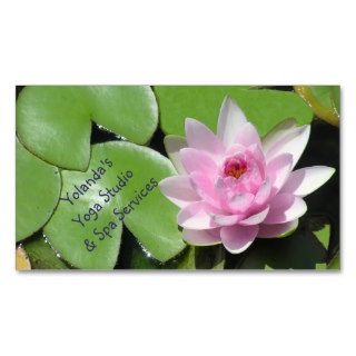 Pink Lotus Blossom and Green LilyPads,Customizable Business Card Template