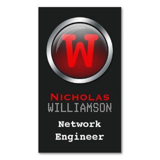 Hi Tech Red Sphere Vertical Red Core Business Card
