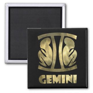 Rustic Gold Gemini Twins Magnet