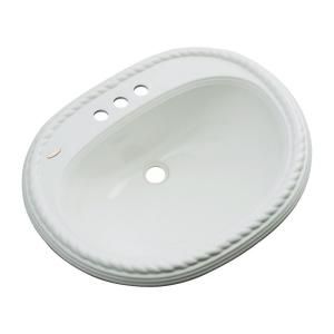 Malibu Drop in Bathroom Sink with Faucet Hole in Sterling Silver 83482