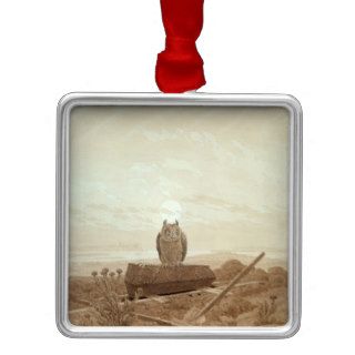 Landscape with Grave, Coffin and Owl Christmas Tree Ornaments