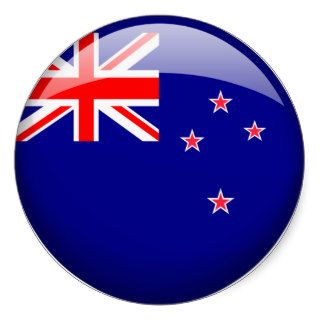 New Zealand Flag Round Stickers