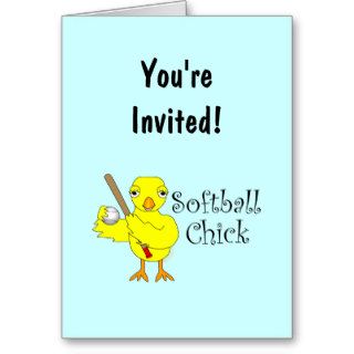 Softball Chick Text Greeting Card