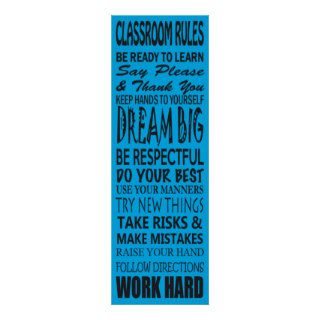 Classroom Rules Poster (Blue), 12" x 36"
