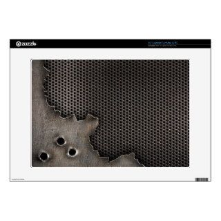 Metal with bullet holes background skin for 15" laptop