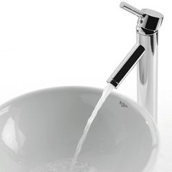 Kraus Round Ceramic Vessel Sink and Sheven Faucet Kraus Sink & Faucet Sets