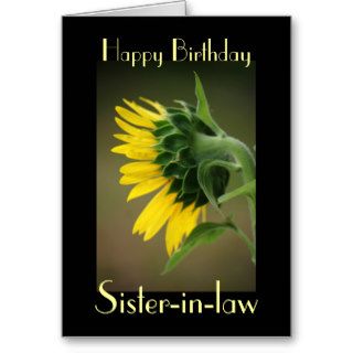 Birthday Sister in law, Sweet Sunflower Greeting Card