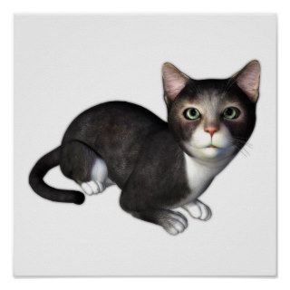 The Curious Gray Kitten Poster