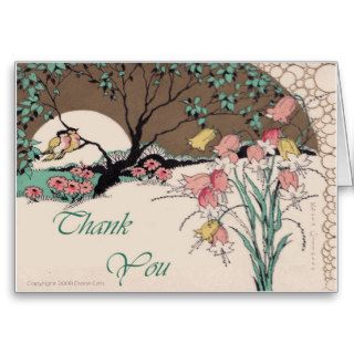 Art Deco Prints Love Birds Thank You Card