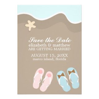 His and Hers Flip Flop Sandals Wedding Custom Invites
