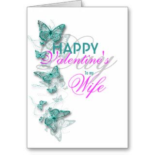 Romantic valentine's wife floral message cards