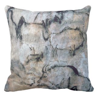 Injured Bison, Magdalenian (cave painting) Throw Pillows