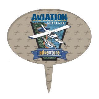 Aviation Seaplane Adventure Cake Pick