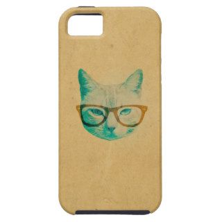 Funny Cool Cute Hipster Cat Thick Framed Glasses iPhone 5 Cover
