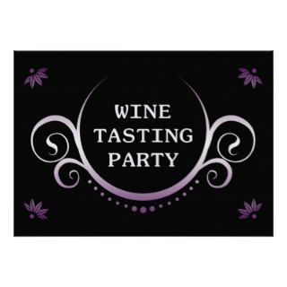 elegant wine tasting party invitations