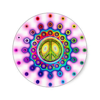 PSYCHEDELIC PEACE SIGN STICKERS