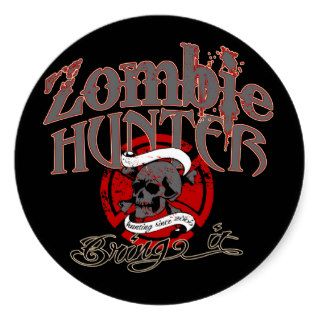 Goin' after Zombies Round Sticker