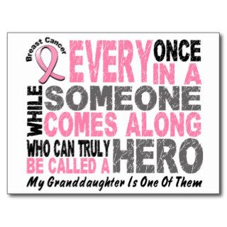 HERO COMES ALONG 1 Granddaughter BREAST CANCER Postcards