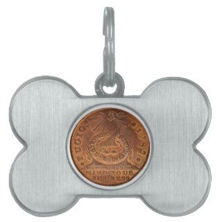 Fugio Cent Mind Your Business Copper Penny Pet ID Tags