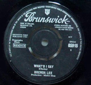 VINYL RECORD 45 RPM. BRENDA LEE "WHAT'D I SAY"30 1 13 VERY RARE.  Other Products  