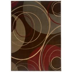 Indoor Brown Abstract Area Rug (8'2 x 10') Style Haven 7x9   10x14 Rugs