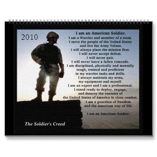 Soldiers Creed   2011 AVAILABLE BELOW Wall Calendar
