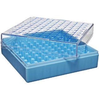 Nalgene 5026 1010 Polycarbonate System 100 CryoBox for 100 Vial of 1.0mL and 1.5mL, 10 x 10 Array, 133mm Length x 133mm Width x 52mm Height (Case of 10) Science Lab Tube Racks