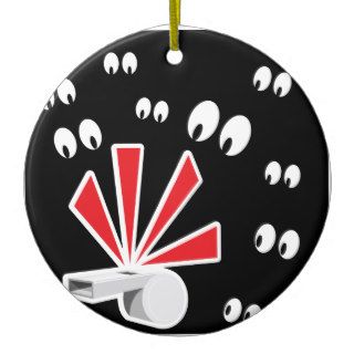WBC WHISTLE BLOWING CARTOON CAUSES ALERT WARNING E ORNAMENT