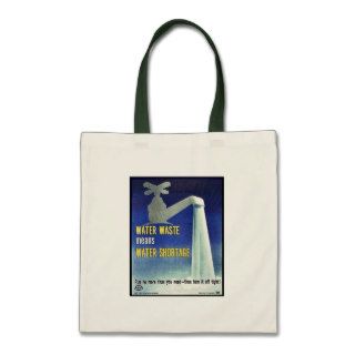 Water Waste Means Water Shortage Tote Bags