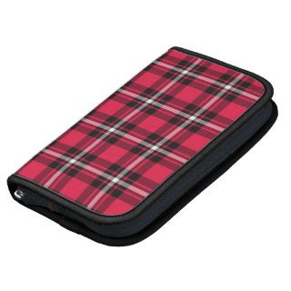 Cherry Red and Black Sporty Plaid Planner Folio
