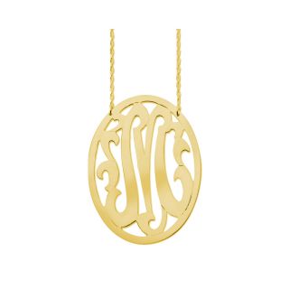 Gold Filled Oval Monogram Necklace, Womens