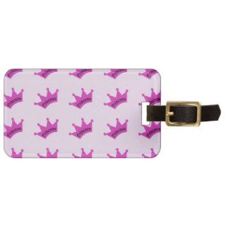 Hot Pink Princess Crown Tags For Bags
